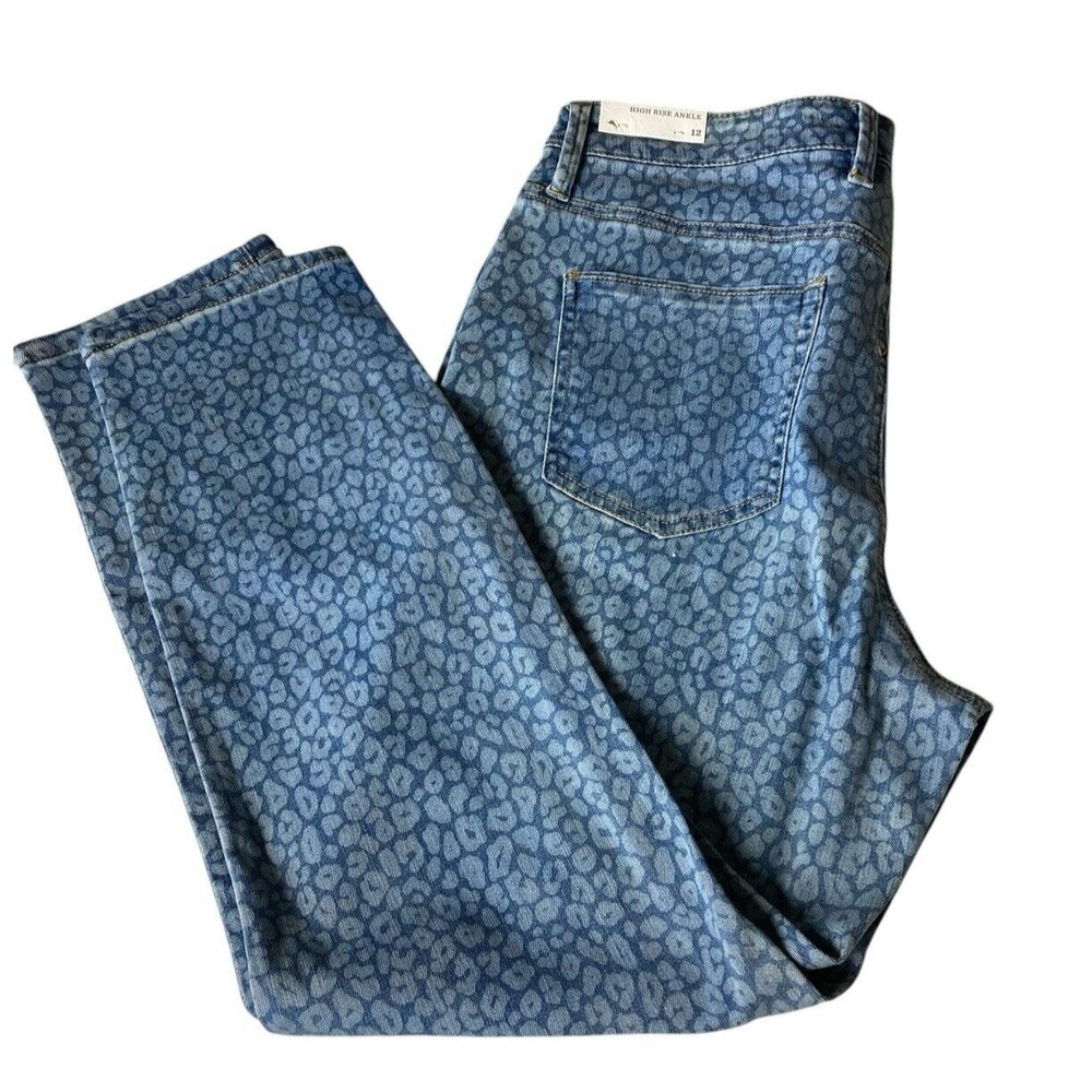 Tommy Bahama Women 12 Jeans Blue Marina Wash High Rise Ankle Breathable Stretch